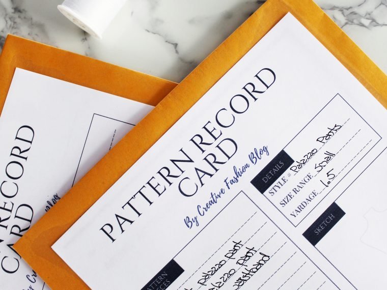 Organize Your Sewing Patterns W/ These FREE Printable Pattern Record Cards