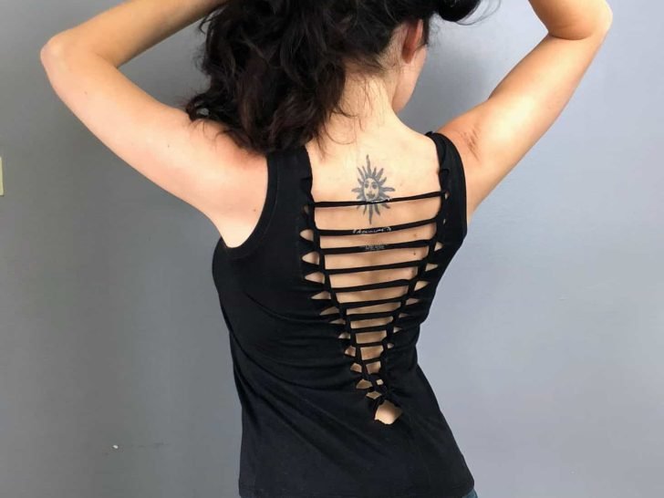 DIY T-Shirt Refashion: Turn a Basic Tee into a Woven Workout Top