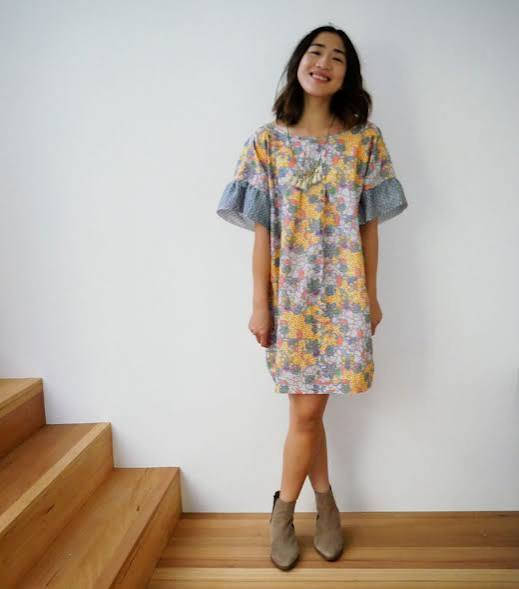 FREE Printable Ruffle Sleeve Shift Dress Pattern